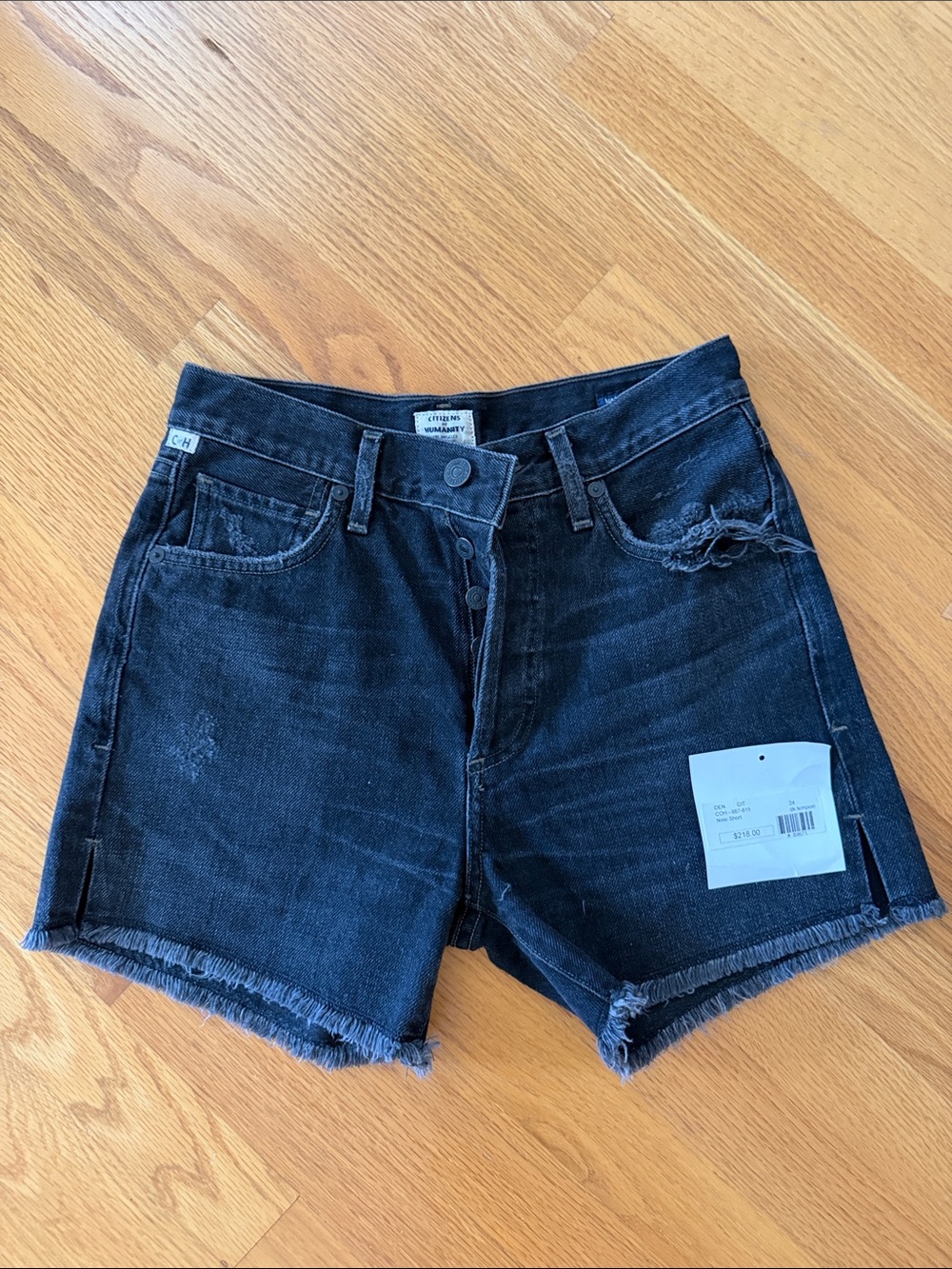 Citizens Of Humanity Black High-Rise Denim Shorts